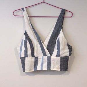 BNWT Revamped linen-blend crop top bralette
